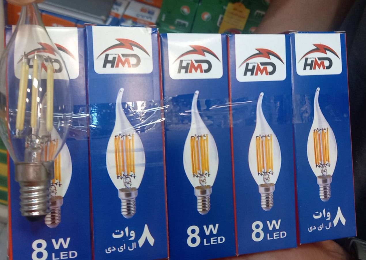 لامپ اشکی فیلامنت 8 وات 6 پر
